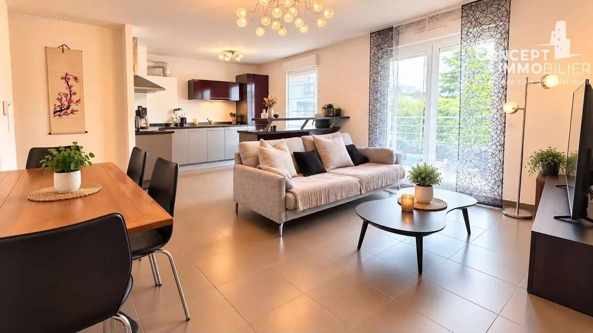 Appartement F3 à vendre, balcon,  box en sous sol - photo 3