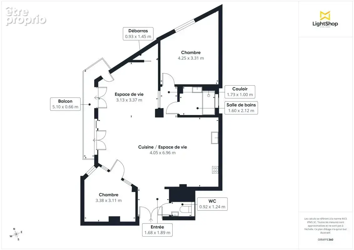 Coup de coeur - 3/4 pièces de 63m² - Entièrement rénové +balcon - rue Belgrand, 20ème arrondissement - photo 4