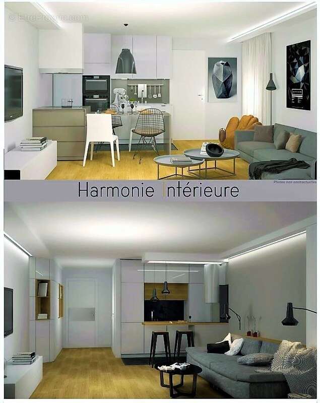 Salon Acier inoxydable Carrelage Moquette - Appartement à NICE