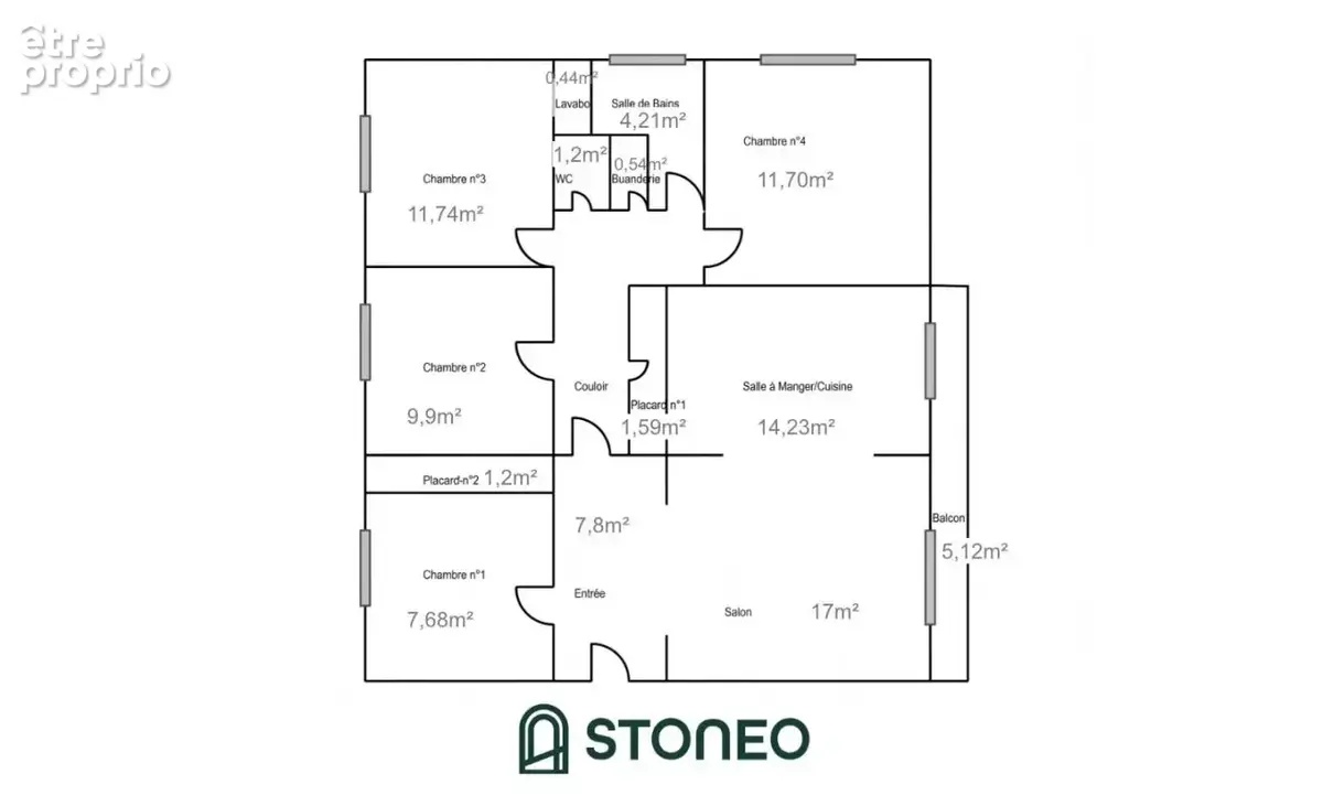 Appartement familial 5/6 pieces 95m2 dernier etage balcon - photo 12