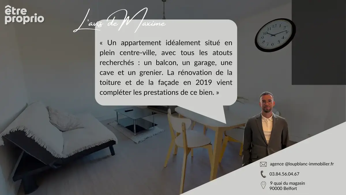 Appartement 3 pièces en plein centre-ville avec balcon, garage, cave et grenier - photo 8