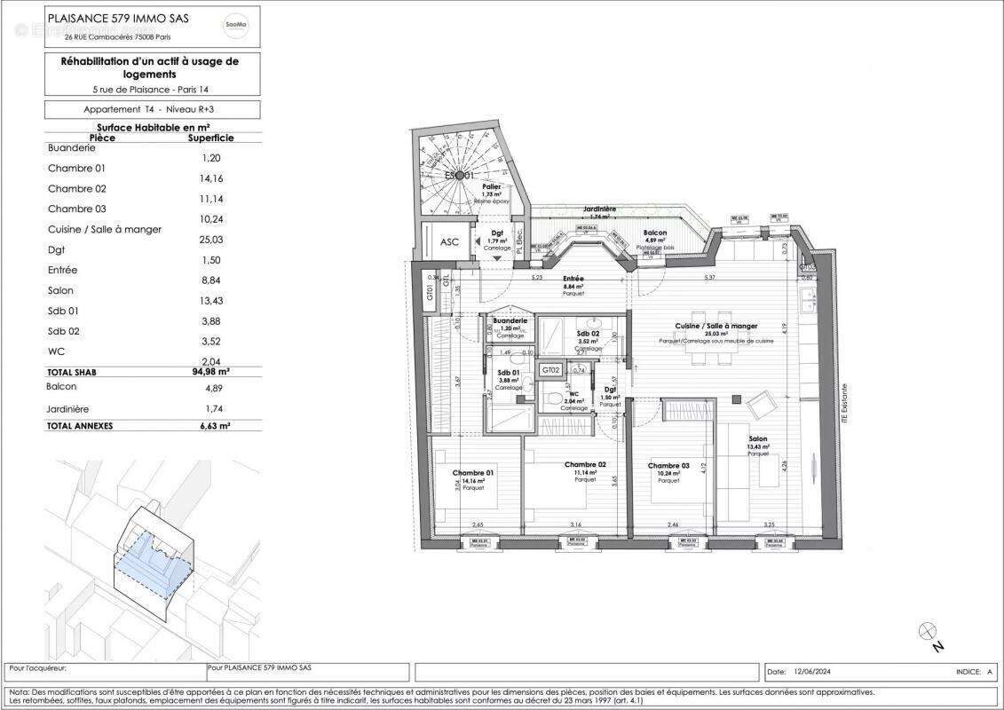 Appartement à PARIS-14E