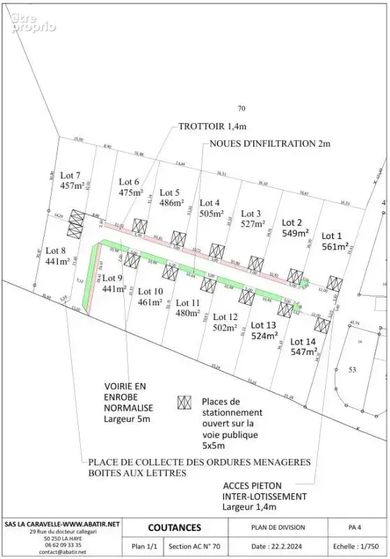 Les beaux chênes, proche du centre ville de COUTANCES, 441m² viabilisés - photo 3