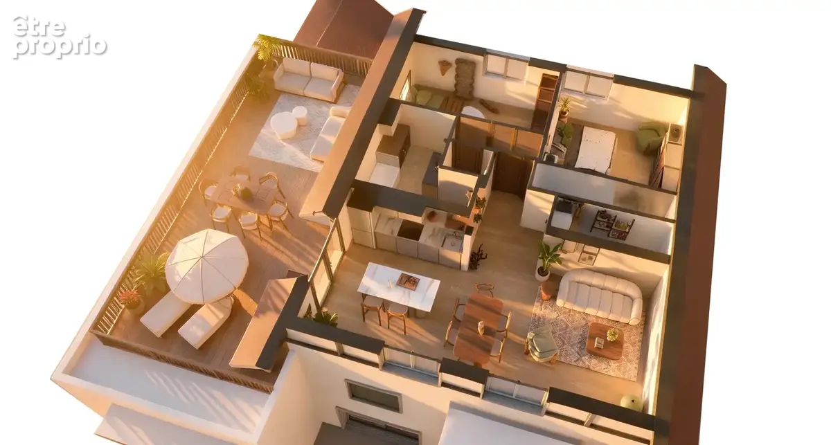 Drumettaz-clarafond   t3 dernier étage   terrasse 40 m2   2 places de parking privatives - photo 2