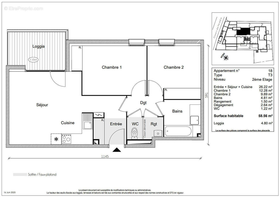 Appartement T3 - 59m2 - Jolimont - photo 2