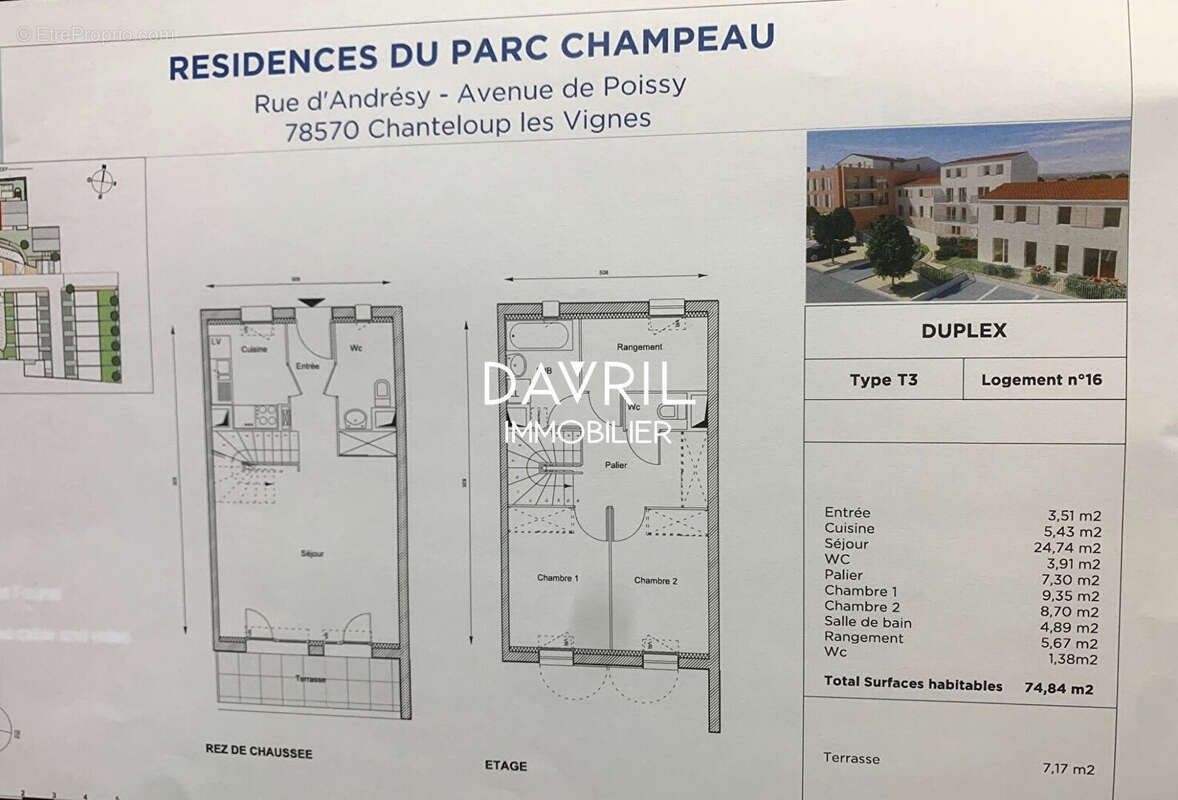 Appartement à CHANTELOUP-LES-VIGNES