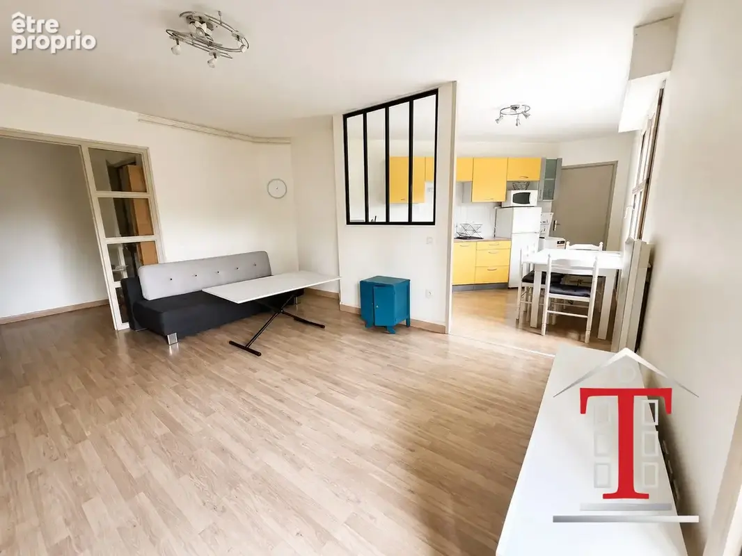Séjour avec cuisine ouverte aménagée - Appartement à ANGERS