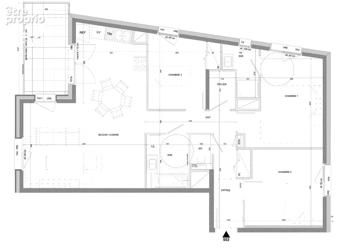 Type 4 - 87,55 m2 - 5 ème étage Résidence récente - photo 5