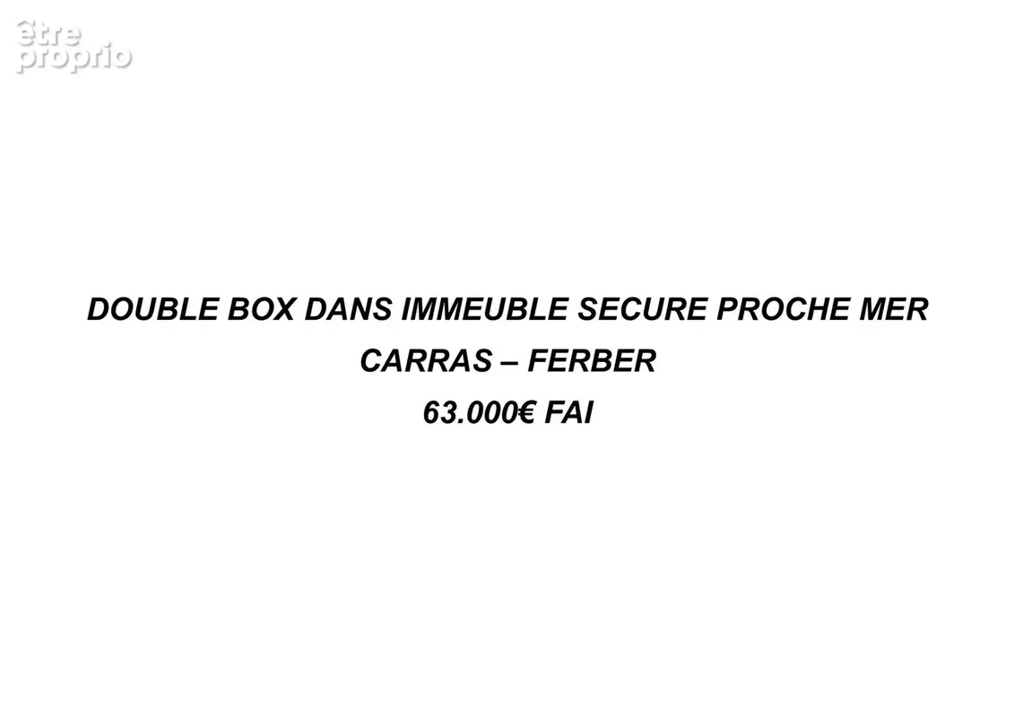 Nice Ouest, CARRAS CALIFORNIE FERBER : Double Box dans Résidence Sécure - photo 2