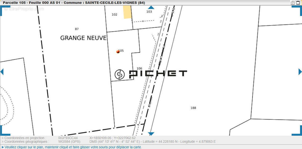 Terrain à SAINTE-CECILE-LES-VIGNES