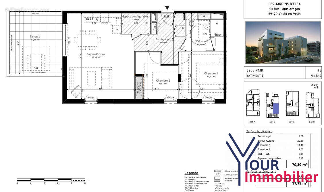 Appartement 70 m² à Vaulx-En-Velin  - photo 3