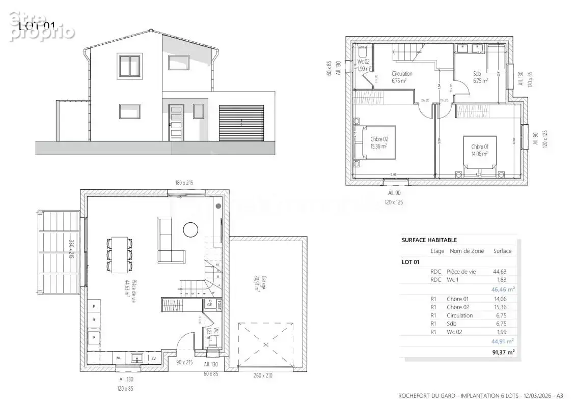 Le Clos Du Moulinas -Projet Immobilier de 5 lots viabilisés - Rochefort Du Gard (30650) - Lot N°2  à vendre 381 M2 , Piscinable  - photo 3