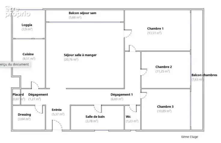 Appartement T4 de 87 m² à Marseille 13013, Avenue Beau Plan - photo 11
