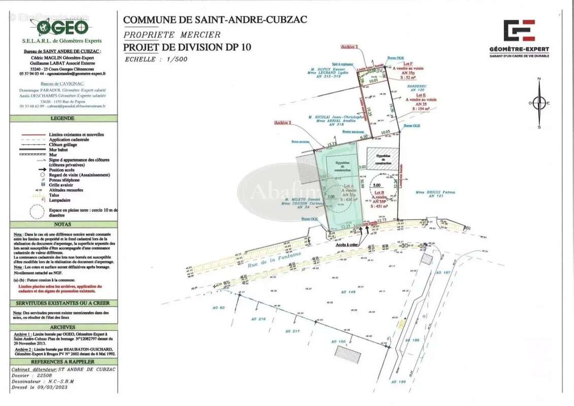 Terrain à SAINT-ANDRE-DE-CUBZAC