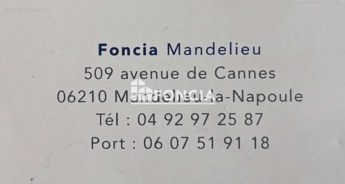 Appartement à MANDELIEU-LA-NAPOULE