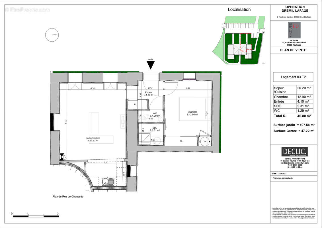 Appartement T2 entièrement rénové en rez de jardin dans résidence fermée. - photo 15