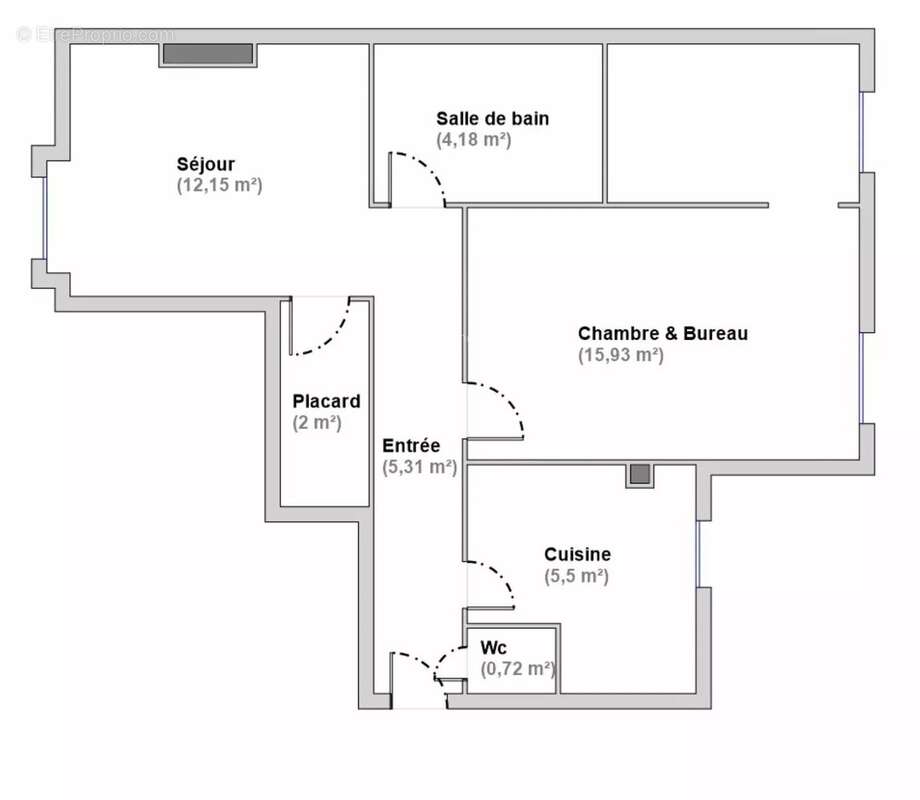2 pièces de 46 m² square Gardette - photo 4