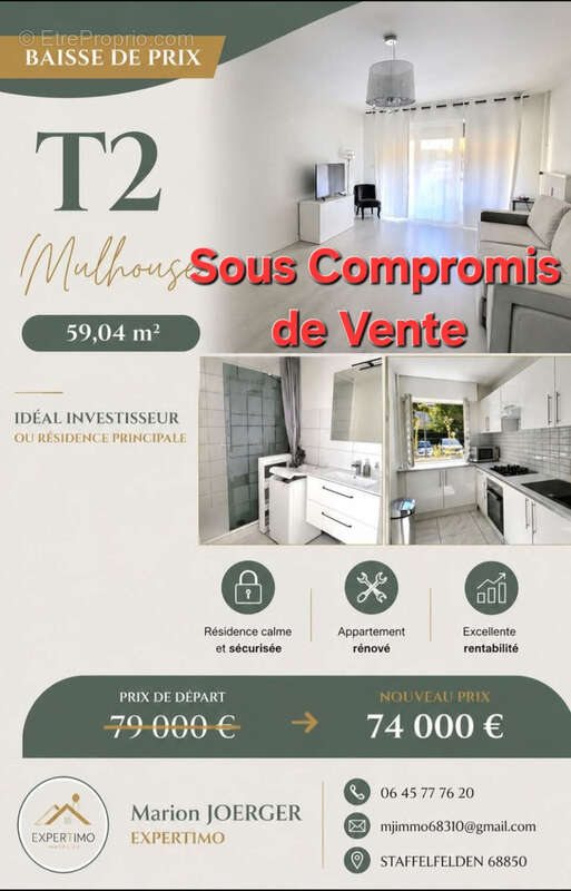 A vendre magnifique Appartement 2 pièces en RDC   MULHOUSE - photo 10