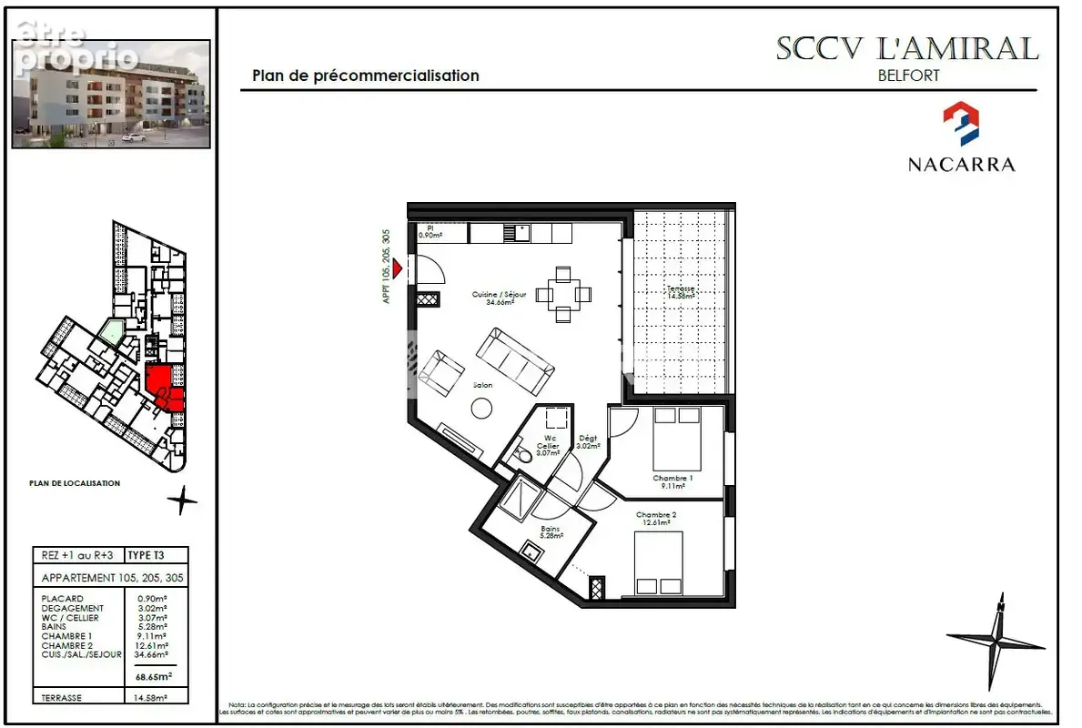 Appartement Belfort 3 pièce(s) 68.65 m2 - photo 8