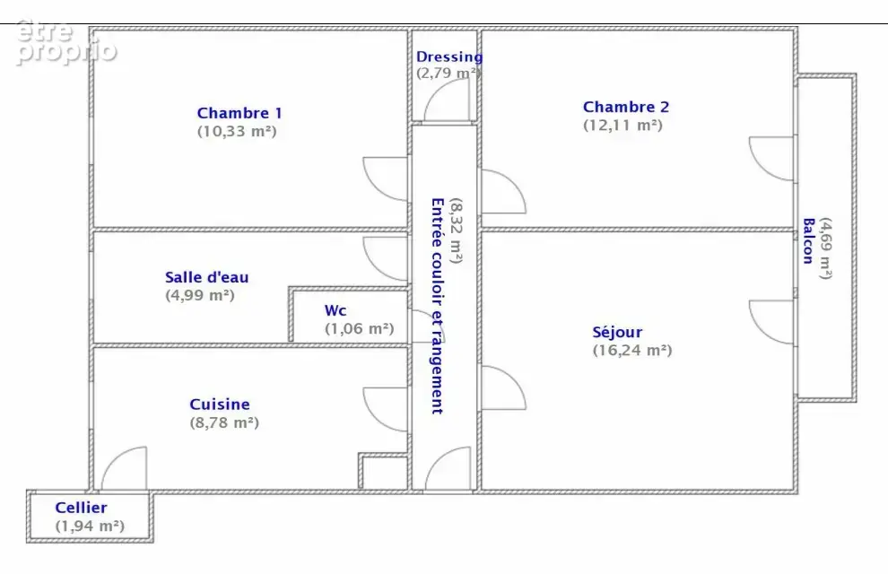 Appartement F3 - 2 chambres dans résidence avec beau parc arboré - photo 8