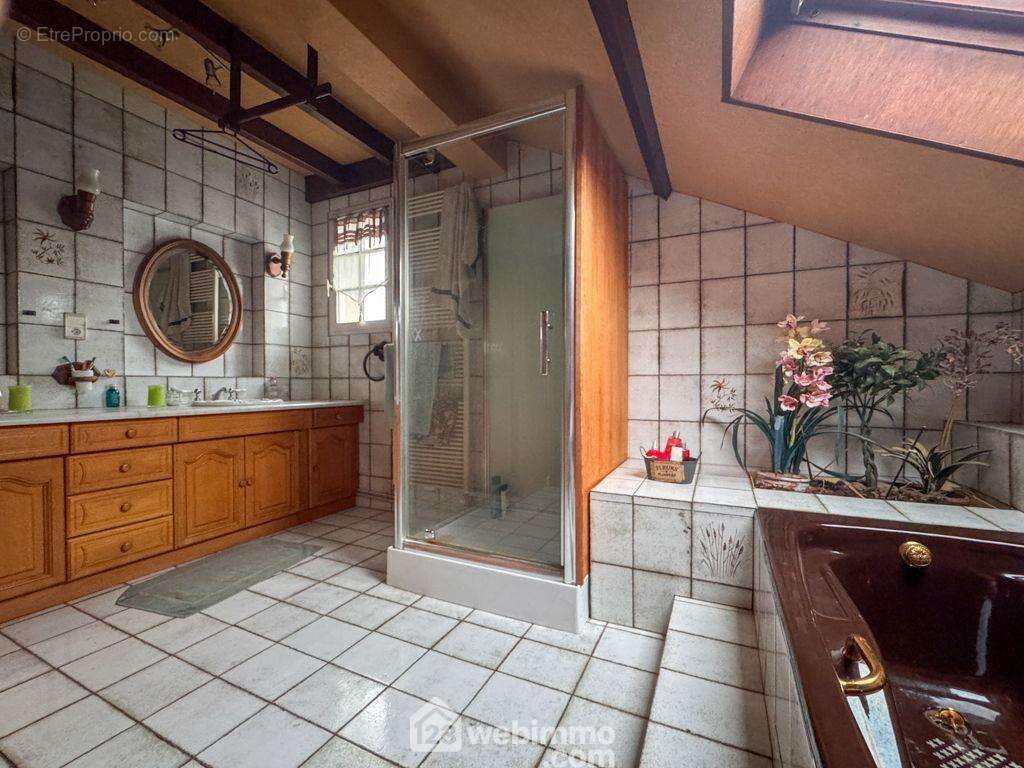 Une salle de bain spacieuse avec douche - Maison à MENOMBLET