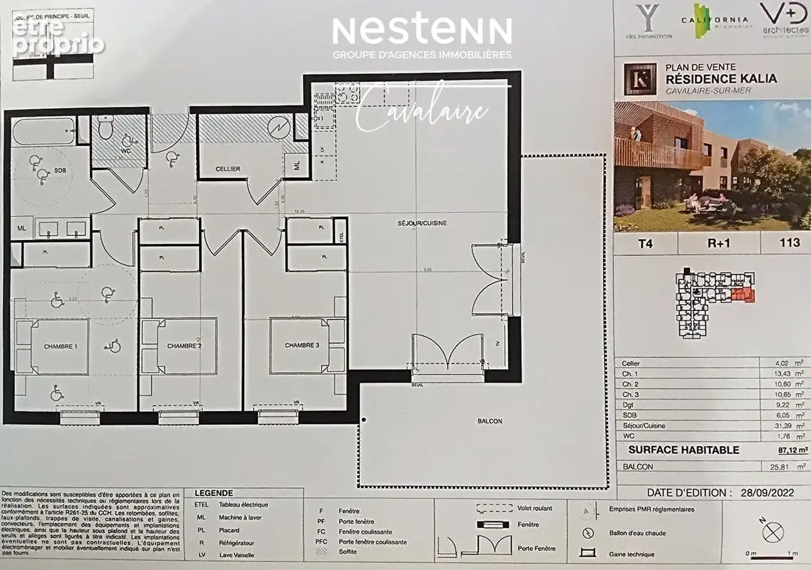 TOUT A PIED - Appartement Cavalaire-sur-Mer 4 pièce(s) 87 m2 premier et dernier étage - photo 2
