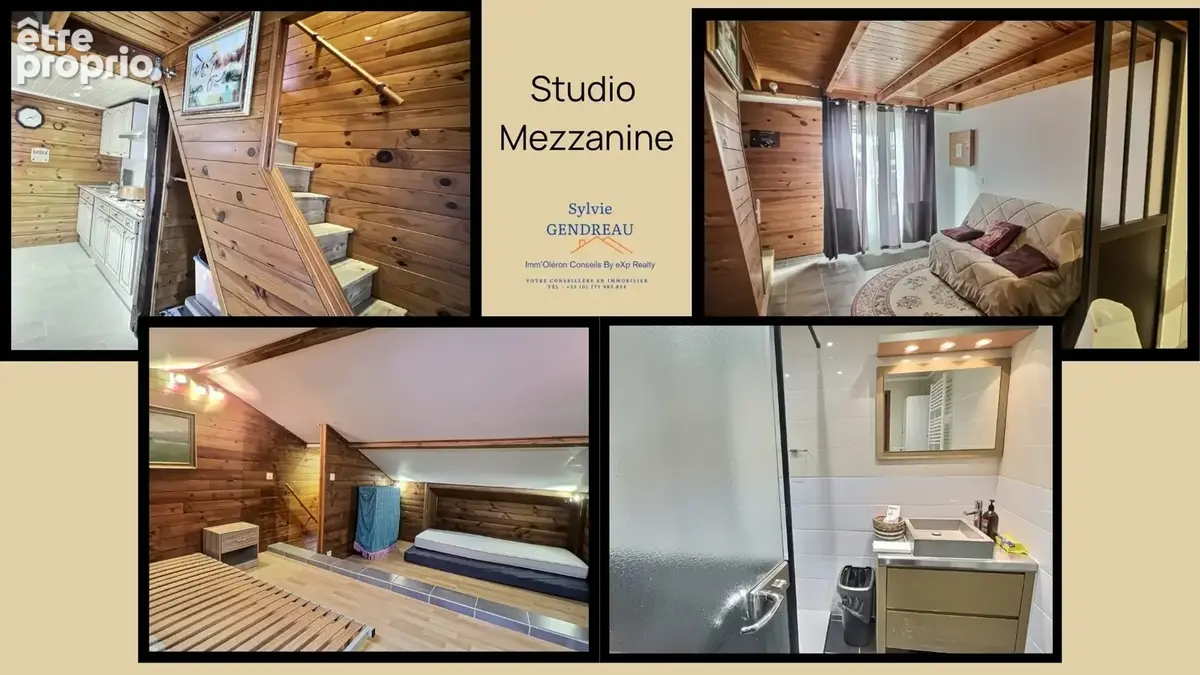 Studio mezzanine avec salle d'eau, WC, Lingerie