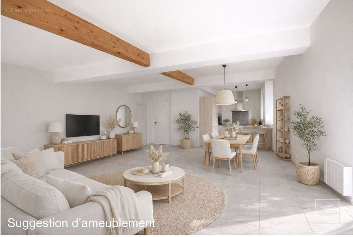 Saint Cyr Au Mont d'Or - T3 de 89m², à 10mn à pied du village, dans bâtisse du XIXème - photo 3