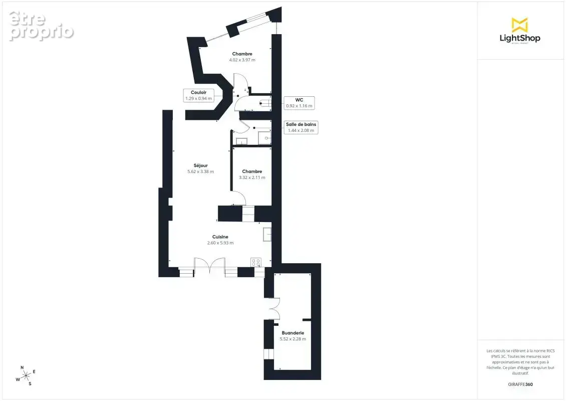 Appartement T3 de 56m2 avec cour privative et parking - Secteur Pont Rousseau - photo 9