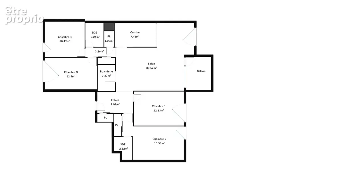 T5 de 109 m2   4 chambres   balcon   garage fermé - photo 9