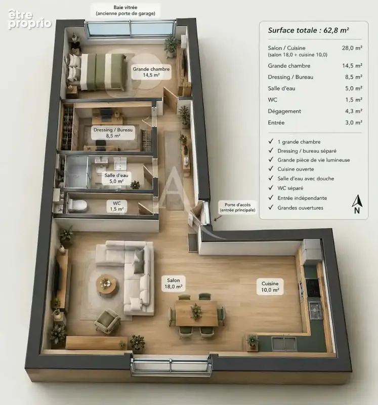 Maison 62m2 a finir d'amenager sur terrain paysage - photo 9