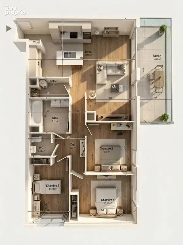  PAU OUEST – Magnifique Appartement T4 de 83 m² avec Balcon exposé Est - IDRON (64) - photo 3