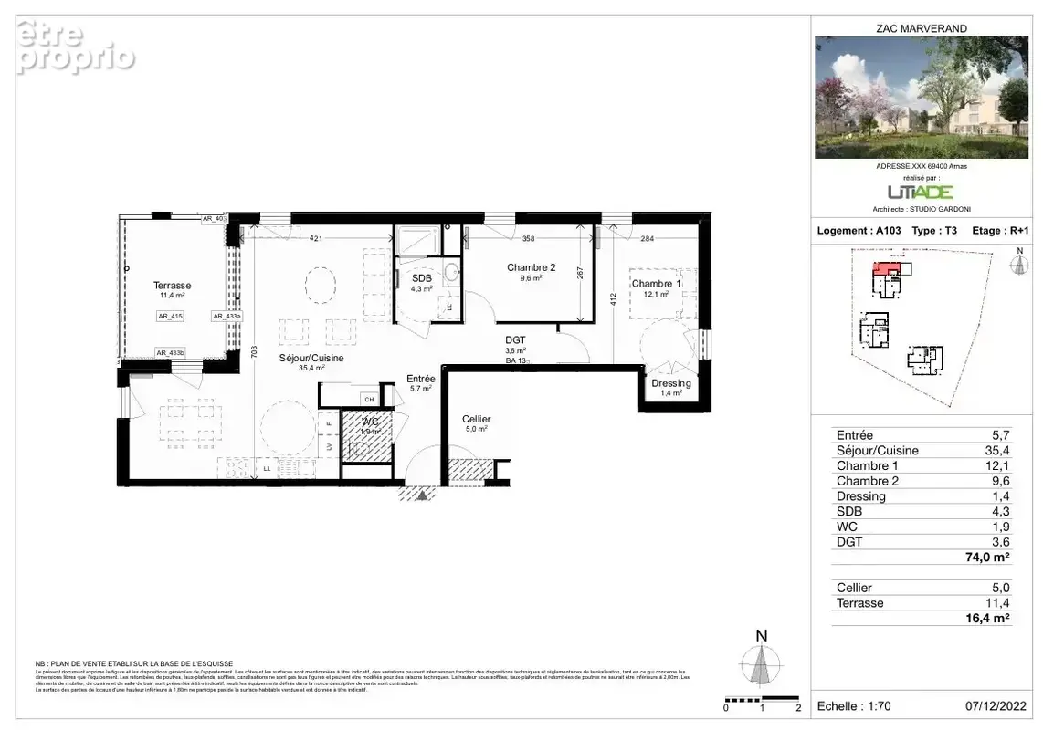 Appartement 115 m² à vendre à Arnas (69400) - photo 3