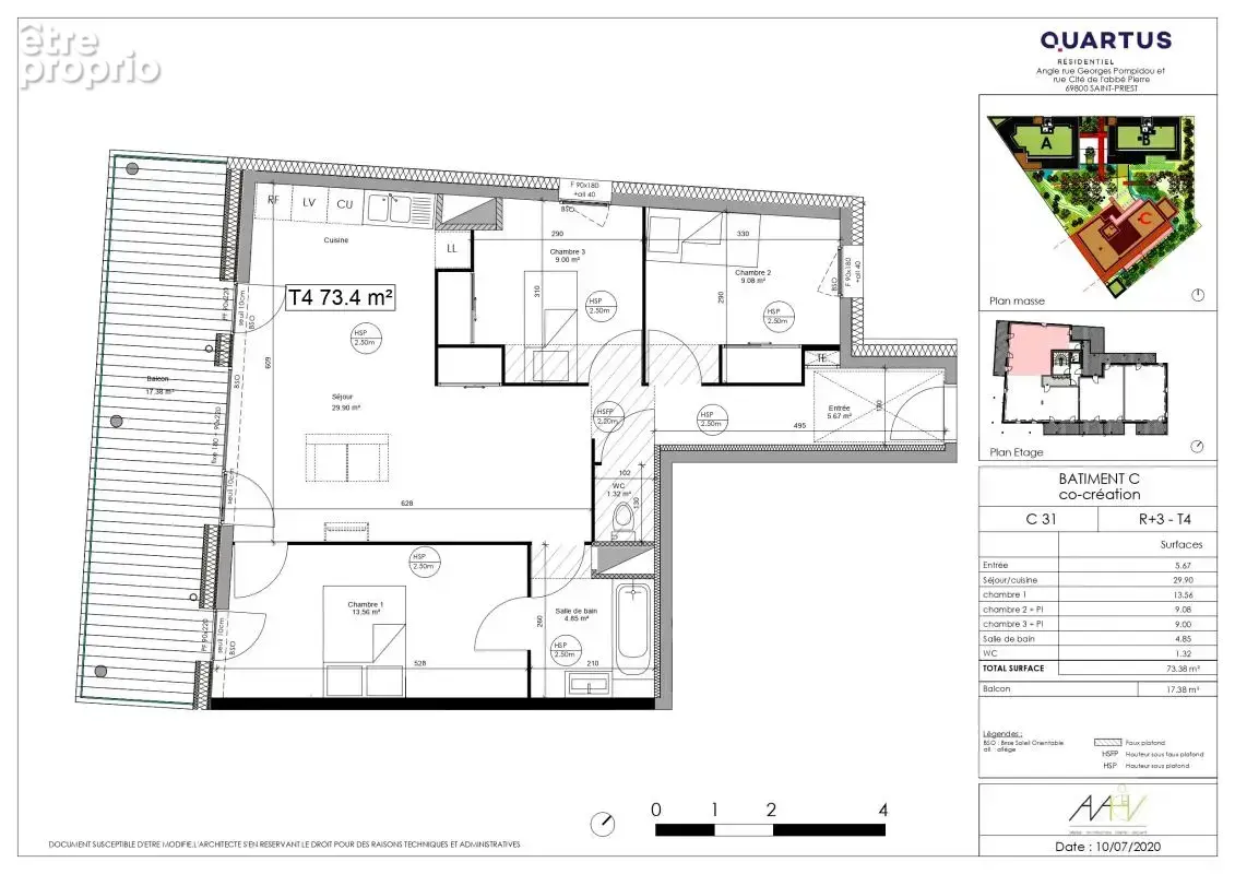 Appartement au dernier étage d'une résidence sécurisé en vente à Saint-Priest (69800) - photo 4