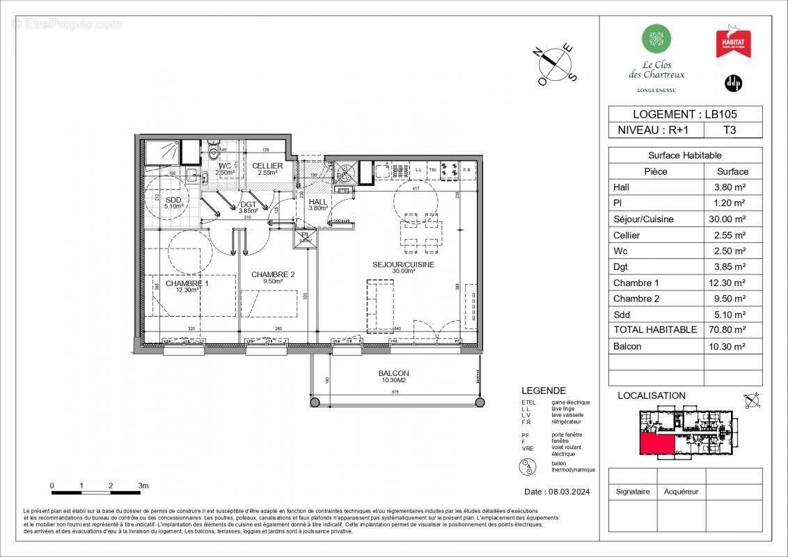 Appartement à LONGUENESSE