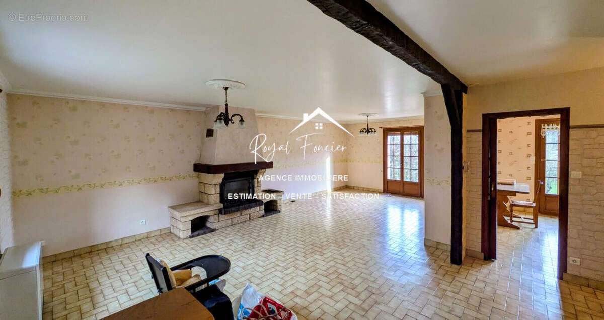 Séjour avec cheminée - Maison à VAUX-SUR-VIENNE