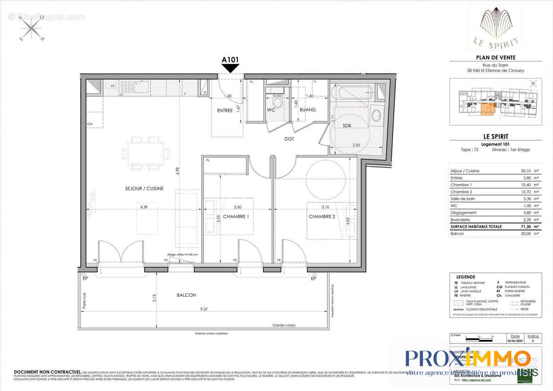 Appartement 71 m² à Saint-Etienne-De-Crossey  - photo 6