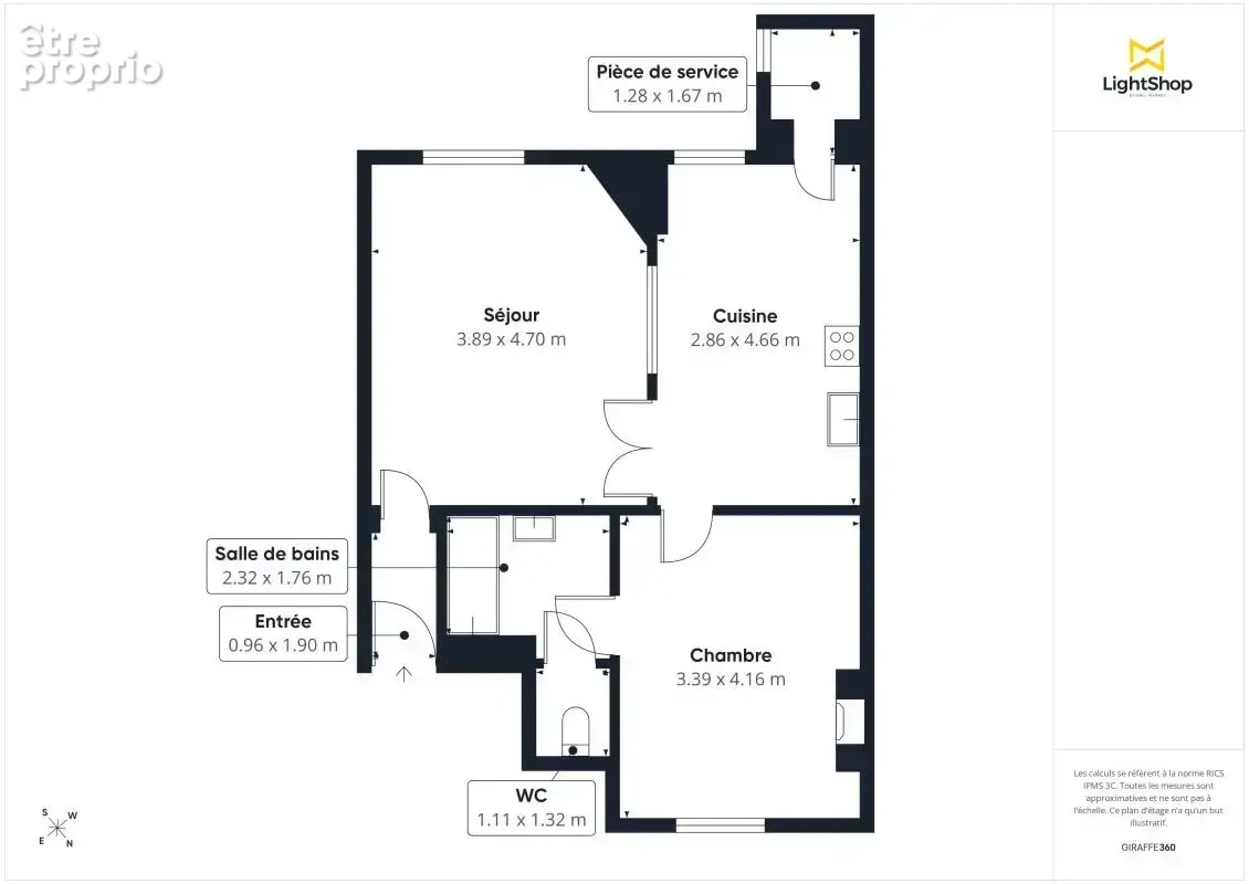 Appartement T2 baigné de lumière, cave - Rue Croix-de-Seguey - Bordeaux - photo 15