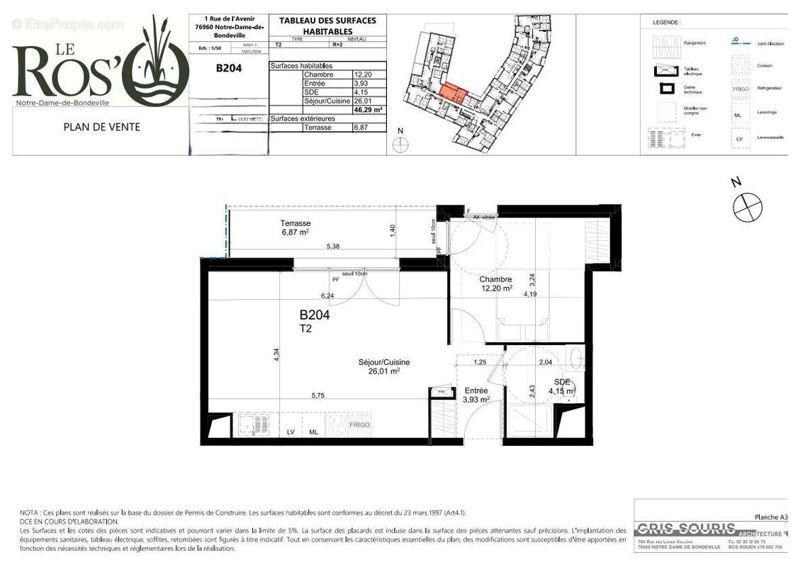 Appartement à NOTRE-DAME-DE-BONDEVILLE