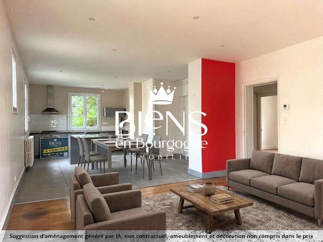 Vue du séjour généré par l'IA - Appartement à LOUHANS