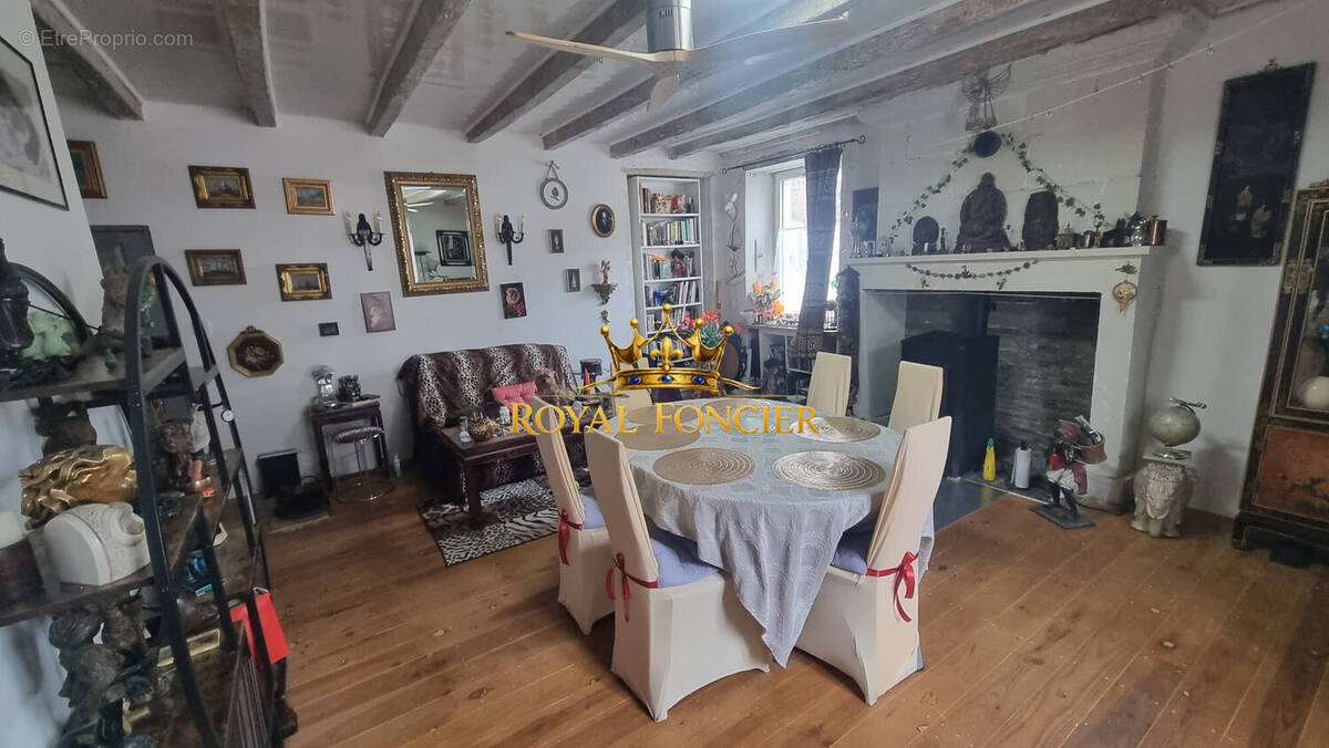Pièce de vie avec 25 m2 avec un poêle à granulés  - Maison à MAIRE
