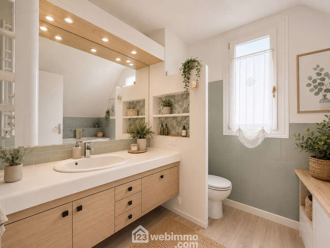 Voici la salle de bains avec wc... (photo projet)