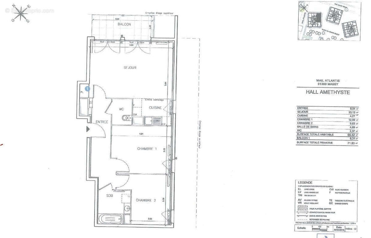 Appartement massy 3 pièces 65.52 m2 atlantis  place du grand ouest - photo 11
