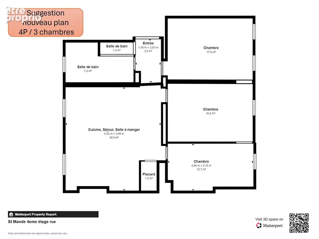 Appt 4P / 3 chambres - Très bon état - St Mande - 92m² environ - photo 13