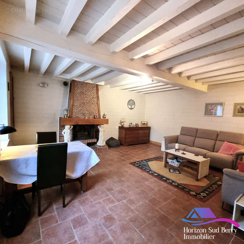 pièce de vie avec insert - Maison à VIJON