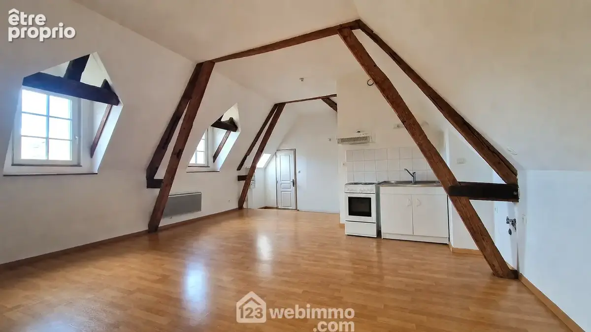 La pièce de vie principale de 26 m² avec son espace cuisine