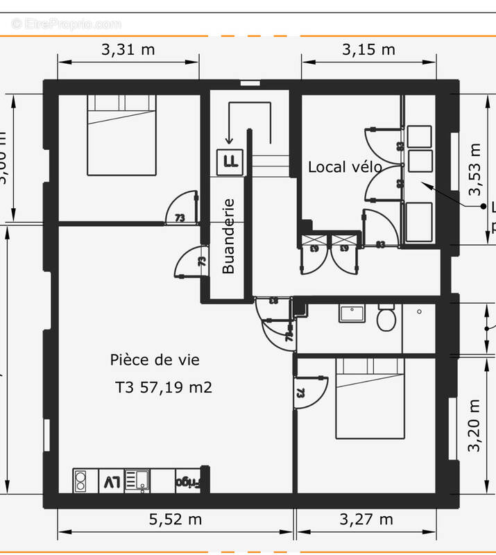 Appartement à CAUDAN