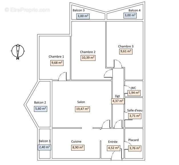 Appartement à QUIMPER