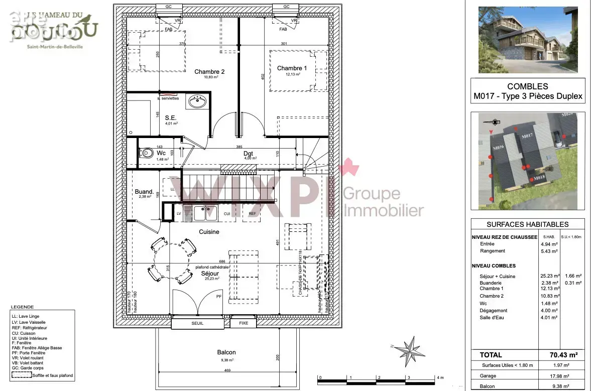 Chalet appartement type t3 duplex  70m2 - photo 2