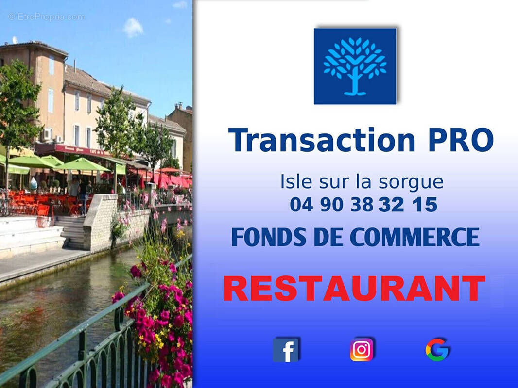 Commerce à L'ISLE-SUR-LA-SORGUE